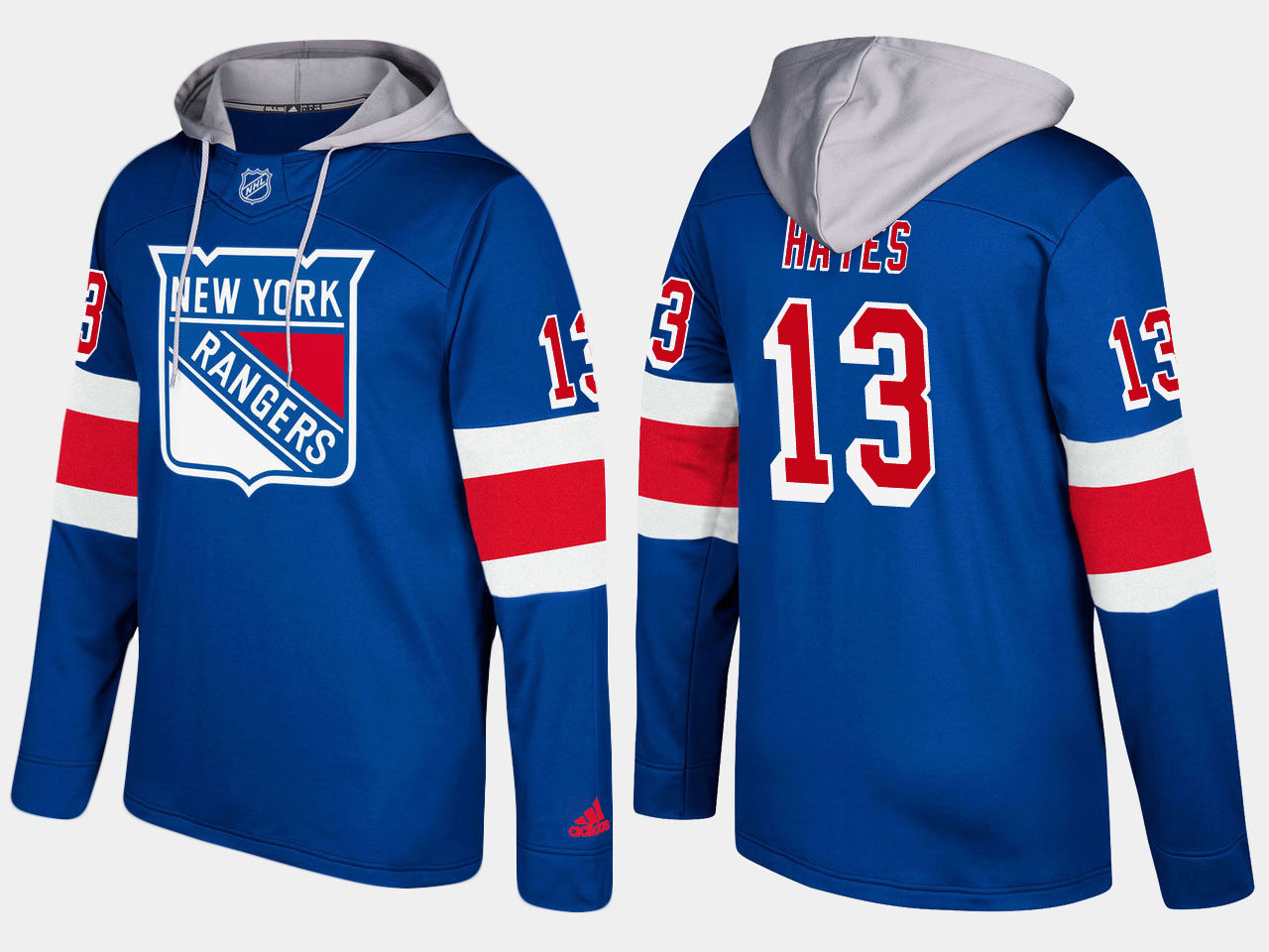 Men NHL New York rangers #13 kevin hayes blue hoodie->new york rangers->NHL Jersey